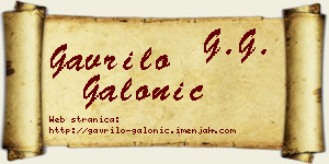 Gavrilo Galonić vizit kartica
